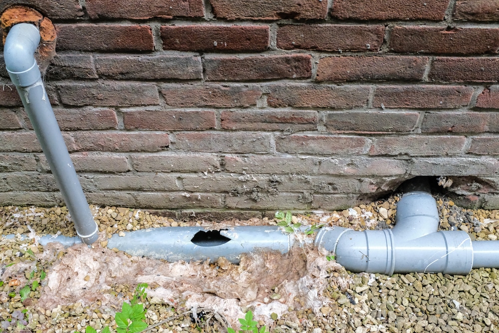 How do you fix a hole in a sewer line?